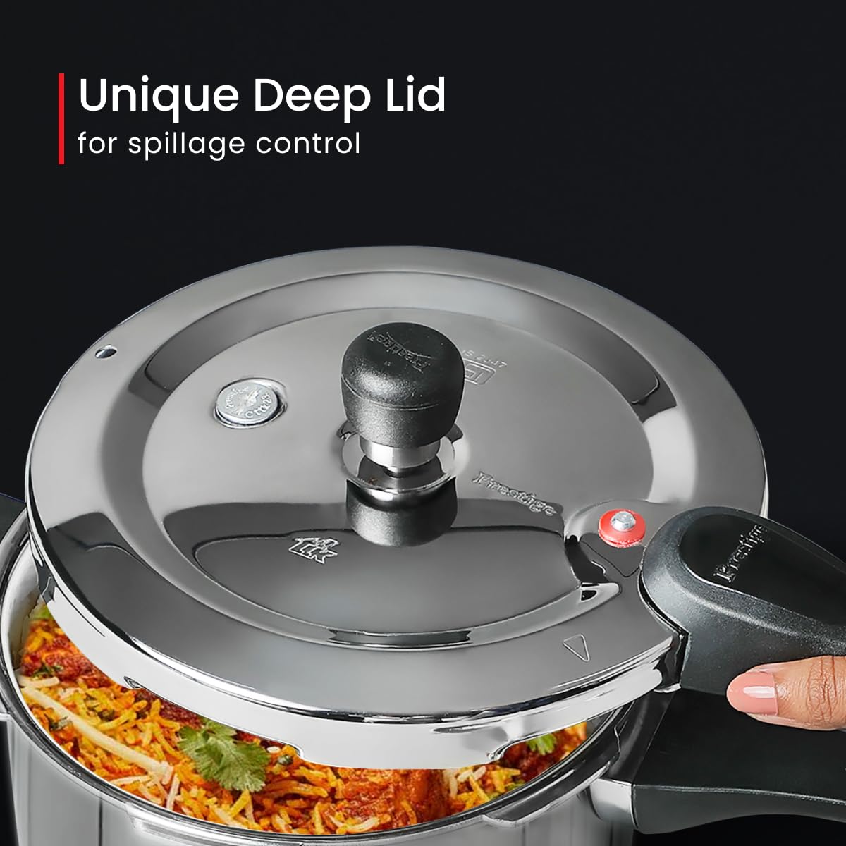 Prestige Svachh Triply, Silver Outer Lid Pressure Cooker (Aluminium),