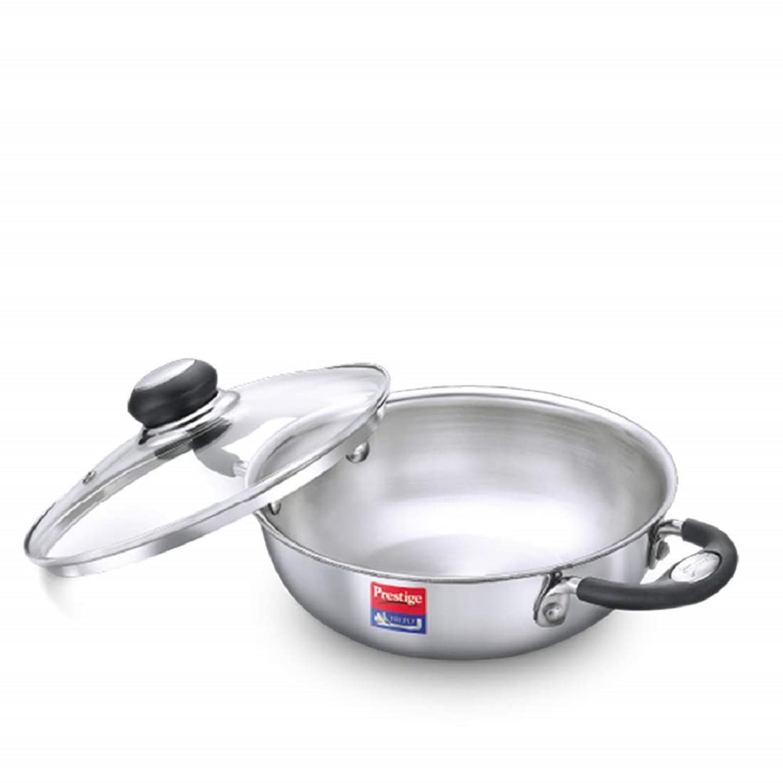 Prestige Tri-Ply Stainless Steel Splendor Kadai with Lid| Gas & Induction Compatible| Even Heat Distribution| Strong and Durable| Perma-Cool Handles