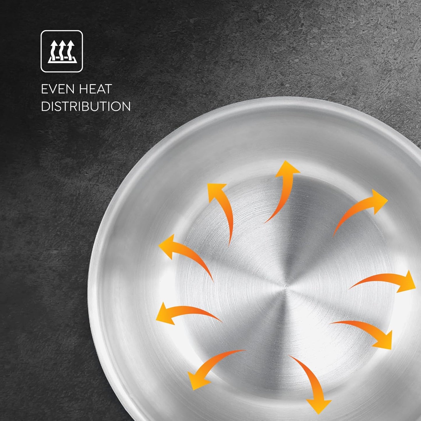 Prestige 6-Piece Tri-Ply Stainless Steel Tasla Kadai Set with Free Pakkad|Gas & Induction Compatible|Even Heat Distribution| Durable Rust-Proof Interior| Space Saving Design