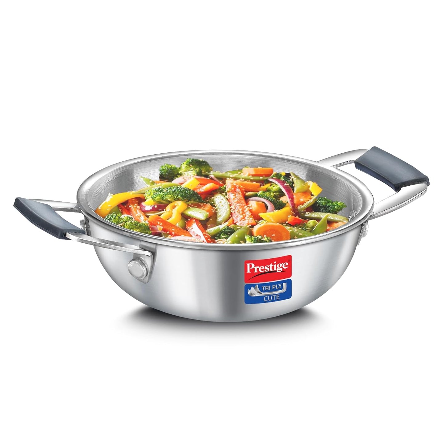 Prestige 12cm/400ml Tri-Ply Stainless Steel Cute Kadai|Gas & Induction Compatible| Even Heat Distribution|Perma-Cool Handles|Thick Gauge