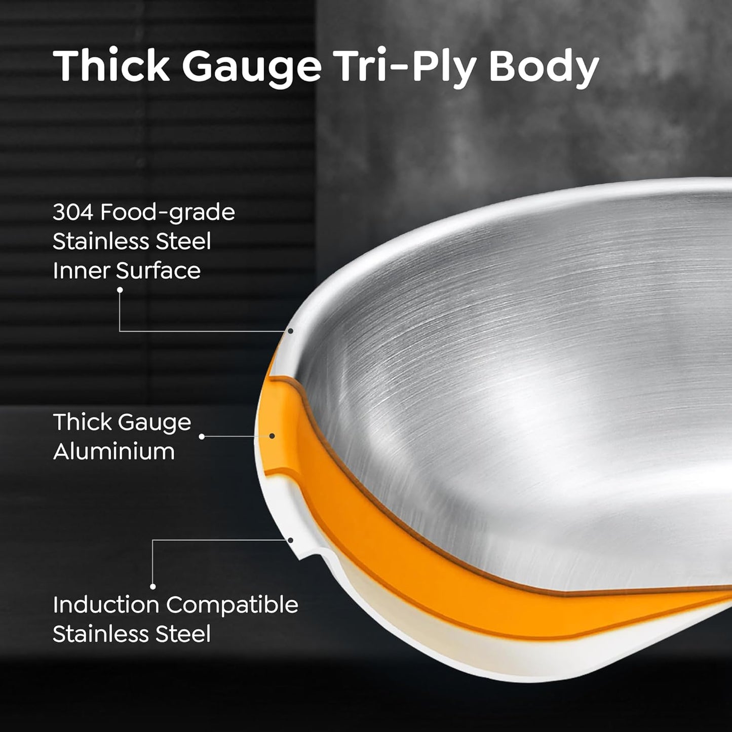 Prestige Tri-Ply Stainless Steel Splendid Tasla with Lid|Gas and Induction Compatible|Even Heat Distribution| Thick Gauge Tri-Ply Body|15 Year Warranty
