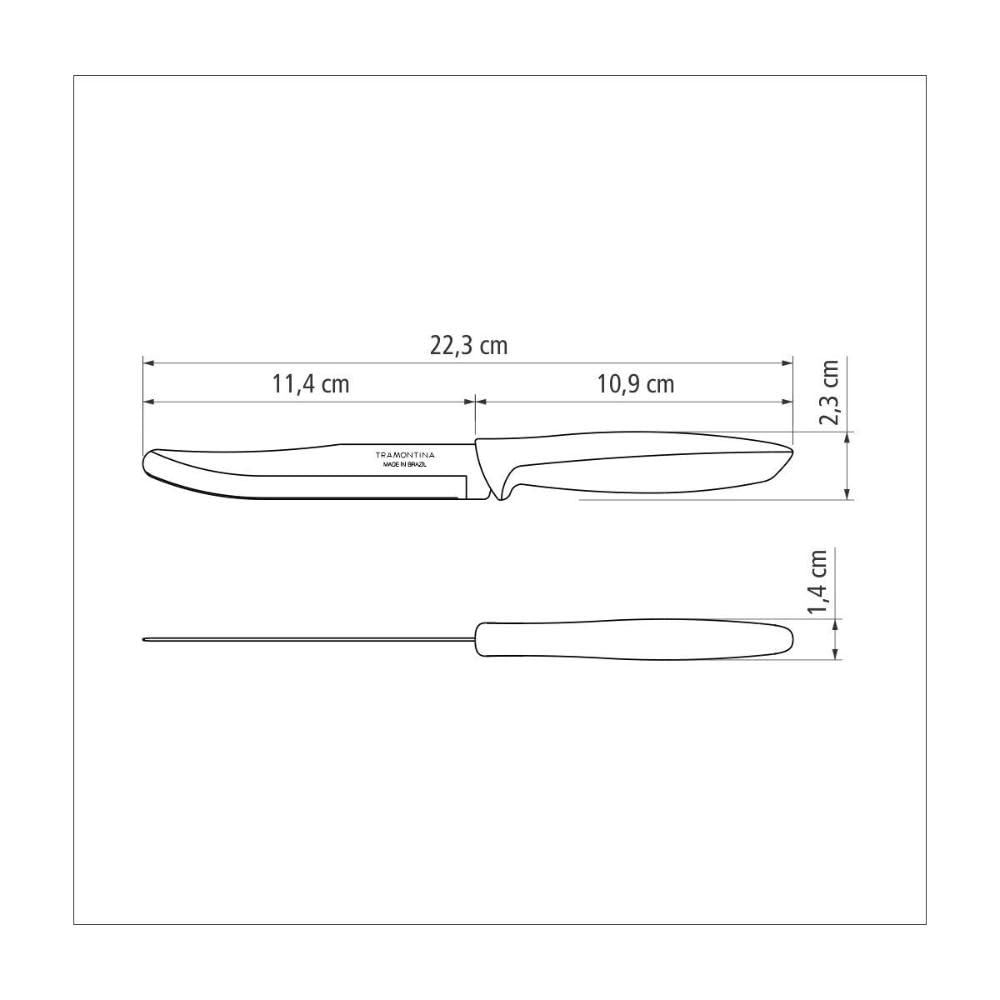 Tramontina 5 Inch Stainless Steel Fruit Knife | Black Handle