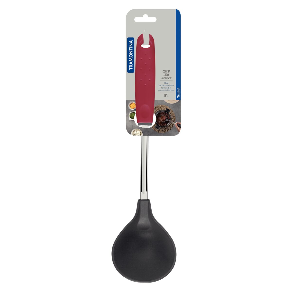 Tramontina Nylon Ladle | Red Polypropylene Handle