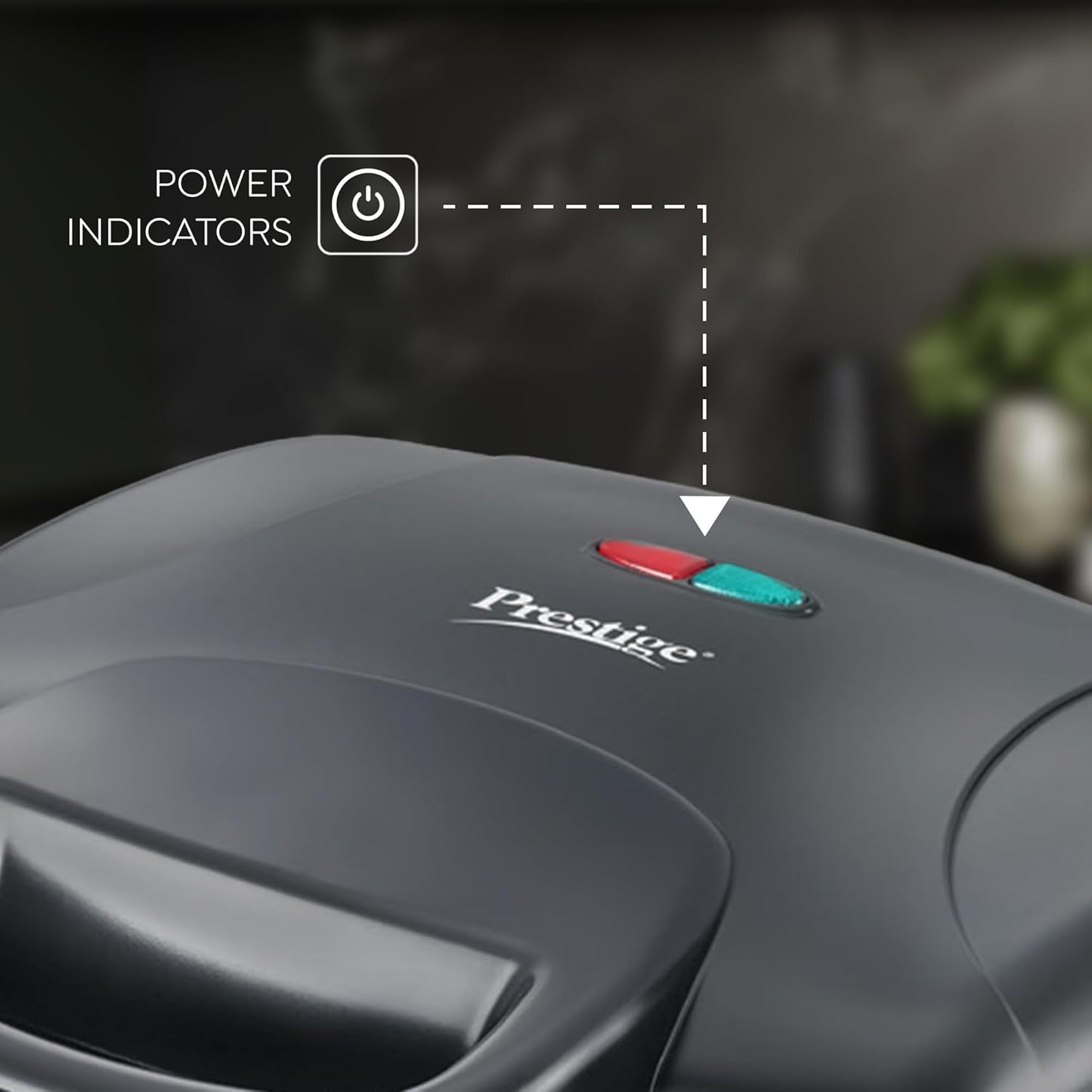Prestige 800W Sandwich Maker (PGMFD 01)| Black | Heat Resistant Bakelite Body |Non-Stick Coating | Power Indicators | Oil Free Toasting
