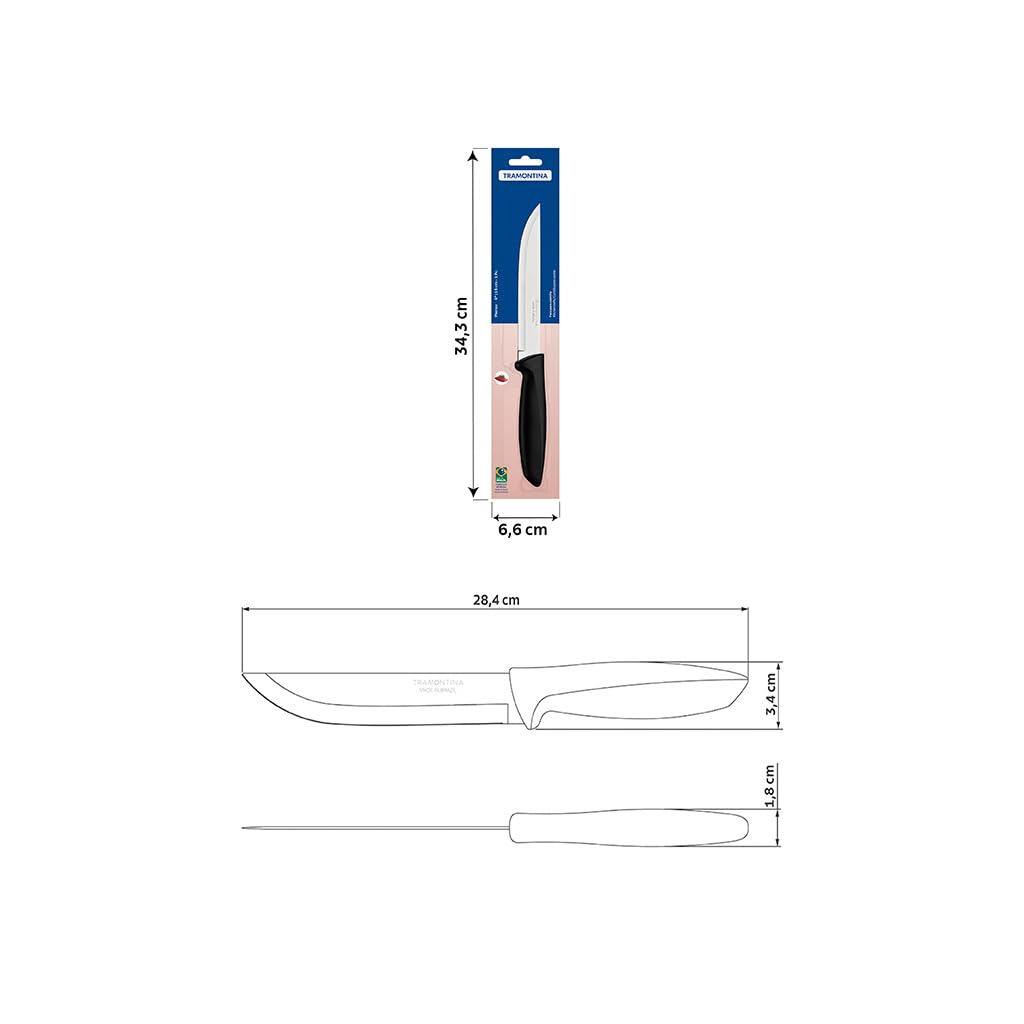 Tramontina 6 Inch Stainless Steel Kitchen Knife | Black Handle