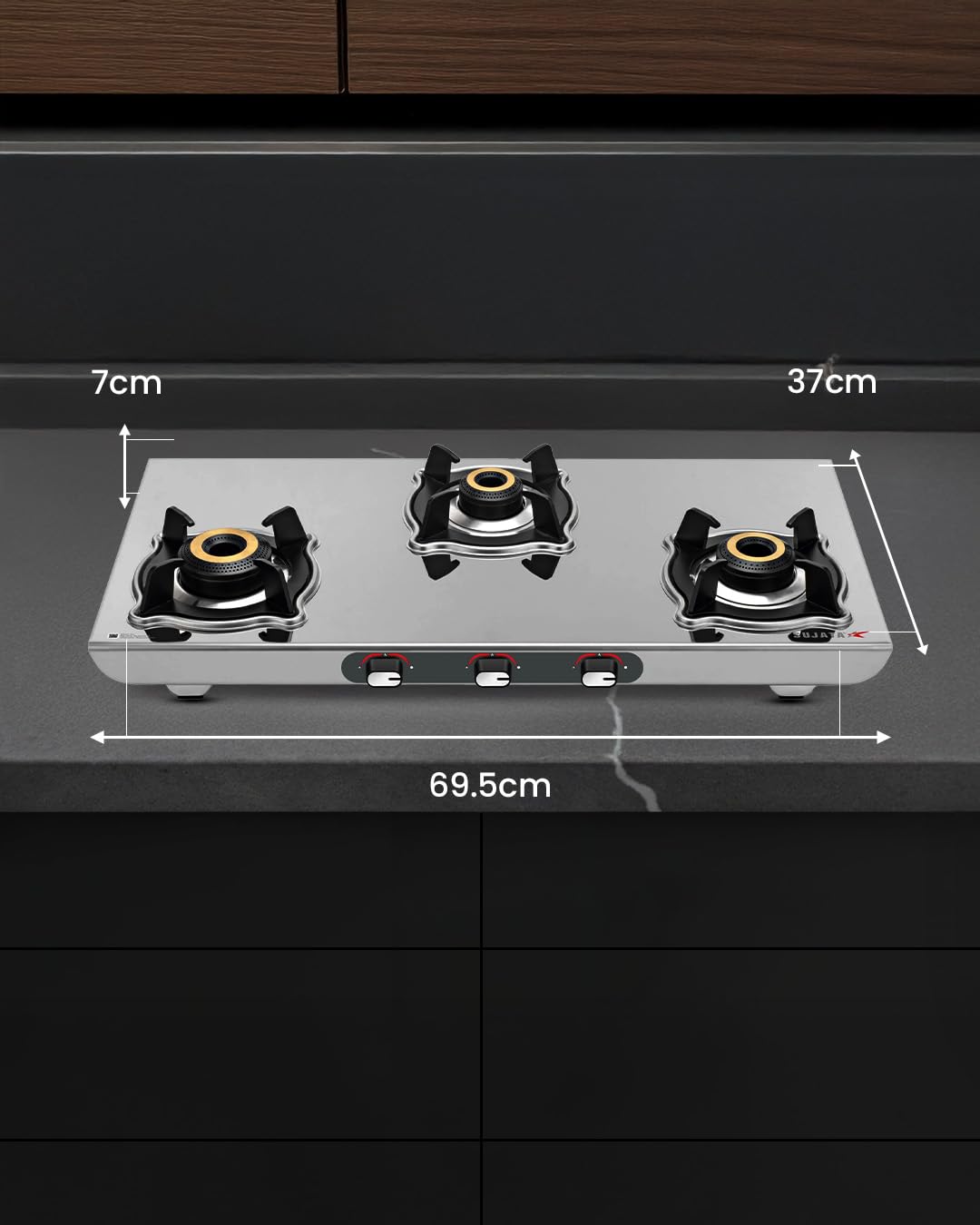 Sujata Majestic Gas Stove | SABAF Burners | ISI Certified | LPG & PNG
