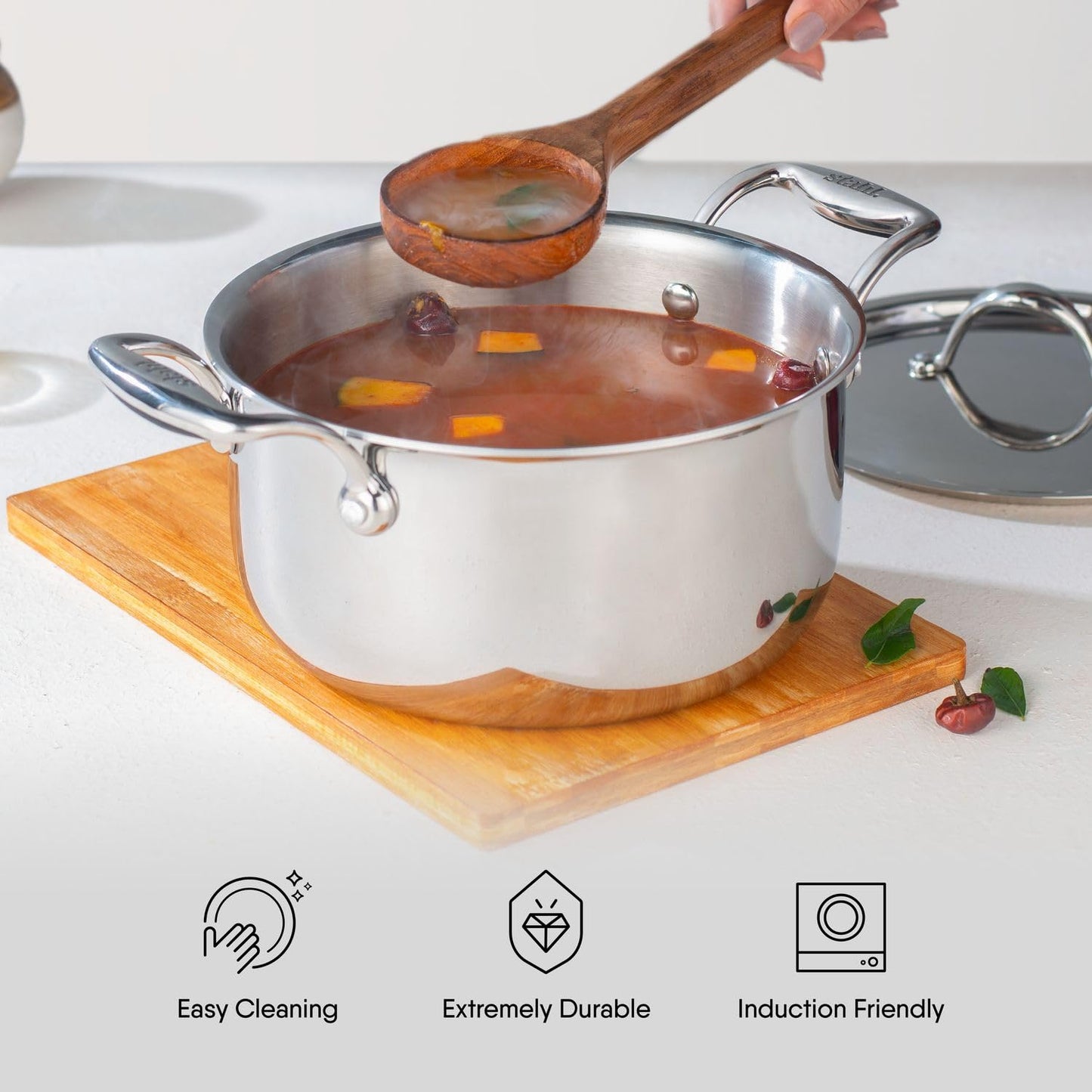 Stahl Casserole Triply Induction Gas Cook & Serve