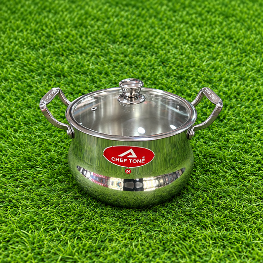 Chef Tone Belly Multi Pot With SS Wire Handle + Glass Lid Gems Series