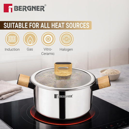 Berger TRI-Oak Casserole With Glass Lid