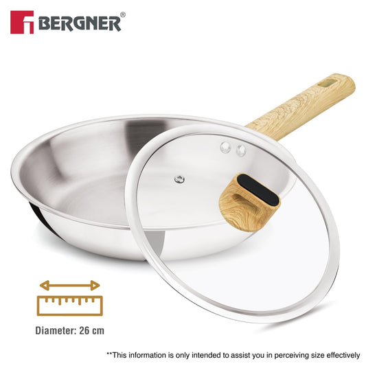 Berger TRI-Oak Deep Frypan With Glass Lid