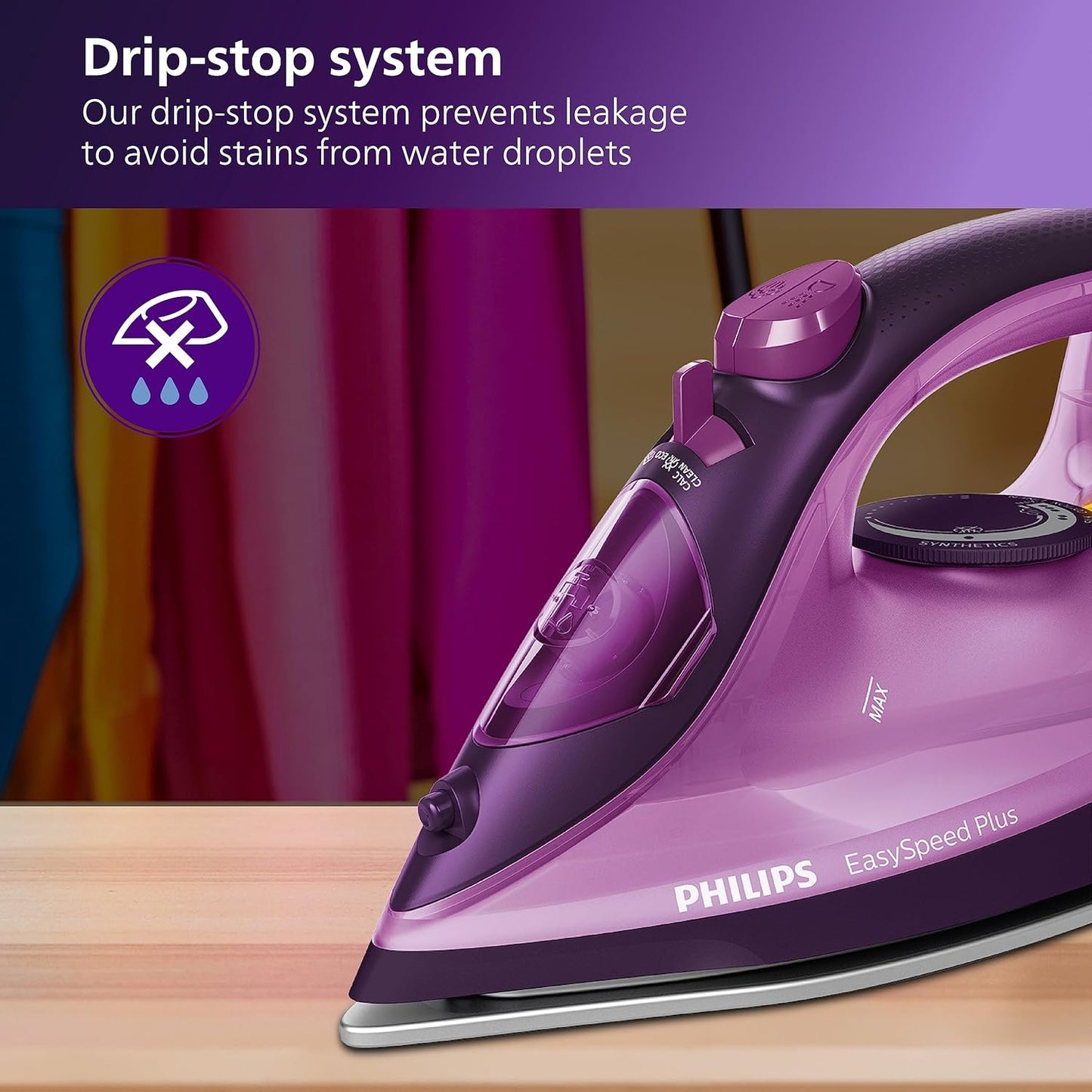 PHILIPS Easyspeed Plus Steam Iron Gc2147/30-2400 Watts, Quick Heat Up With Up To 30 G/Min Steam, 150G Steam Boost, Scratch Resistant Ceramic Soleplate, Vertical Steam, Drip-Stop