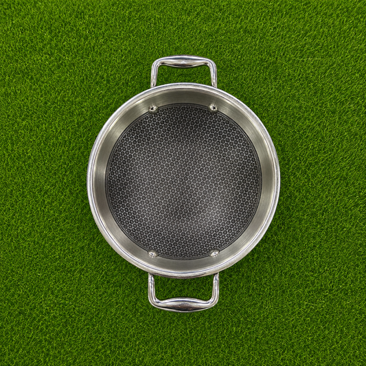 Chef Tone Triply HC Kadhai With Glass Lid Hexa Series
