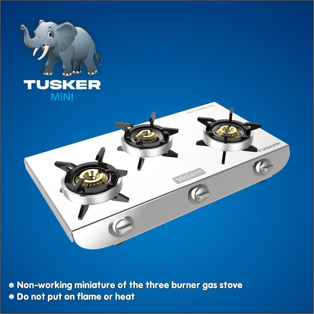 Vidiem Tusker SS Miniature Stove, Toy Stove for Kids, Mini Stainless Steel Stove for Kids, (MINIATURE)