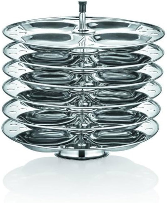 Horizon Stainless Steel Idly Stand 6 Plates | Anti-Rust | Durable Idli Maker Stand for Pressure Cooker | Makes 24 Idlis at Once | Suitable for All Standard Cookers