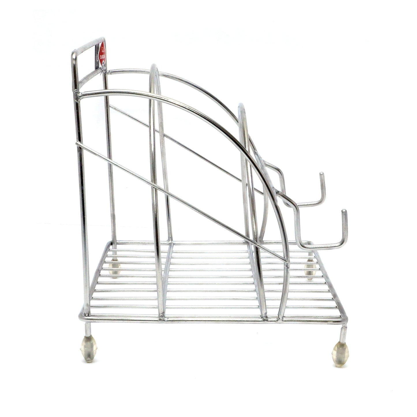 Durochef Stainless Steel Chakla Belan,Tawa and chimta Stand for kitchen -100% Rust-free |Stainless Steel Rolling Pin Board Holder |Wall Mount Stand 4 in1 Holder, kitchen Utensil Holders & Organizers