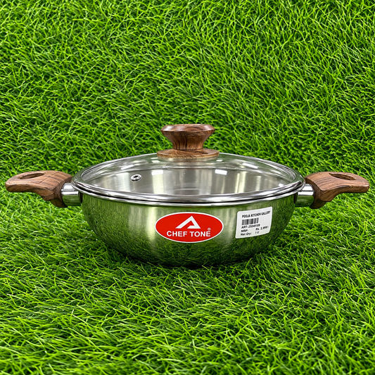Chef Tone Triply Kadhai With Glass Lid Hope Series