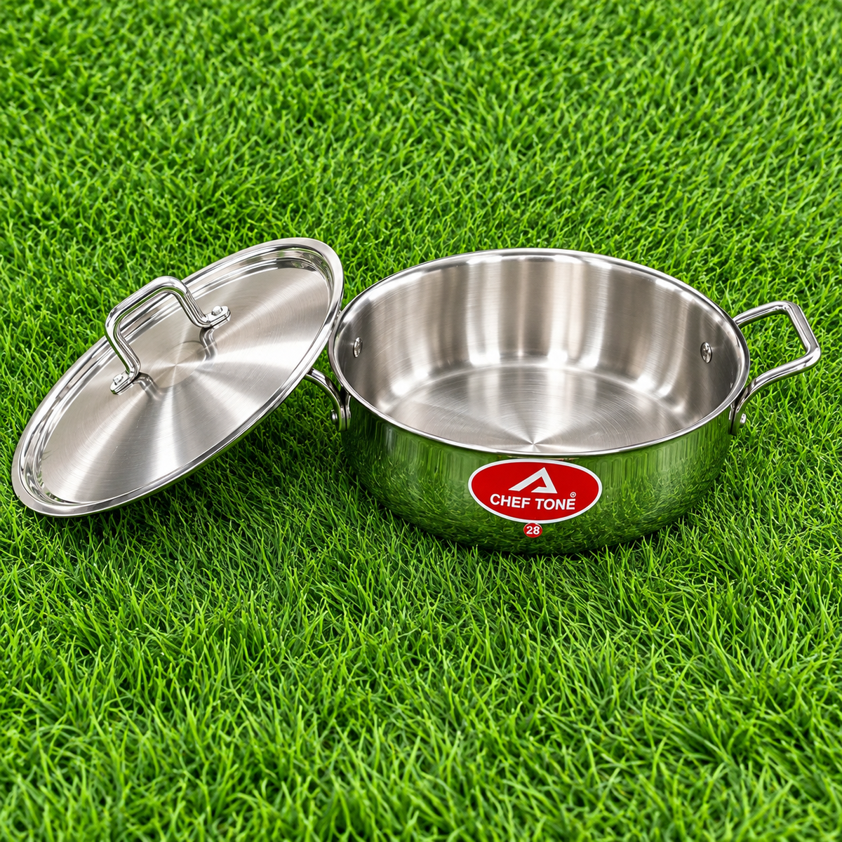 Chef Tone Triply Lagdi Pot With SS Wire Handle Regular Series