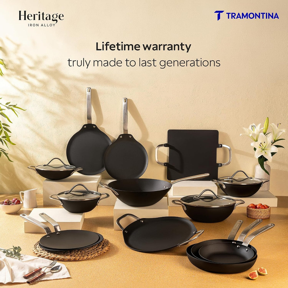 Tramontina Iron Alloy Heritage Pathri Tawa 30 cm | Black