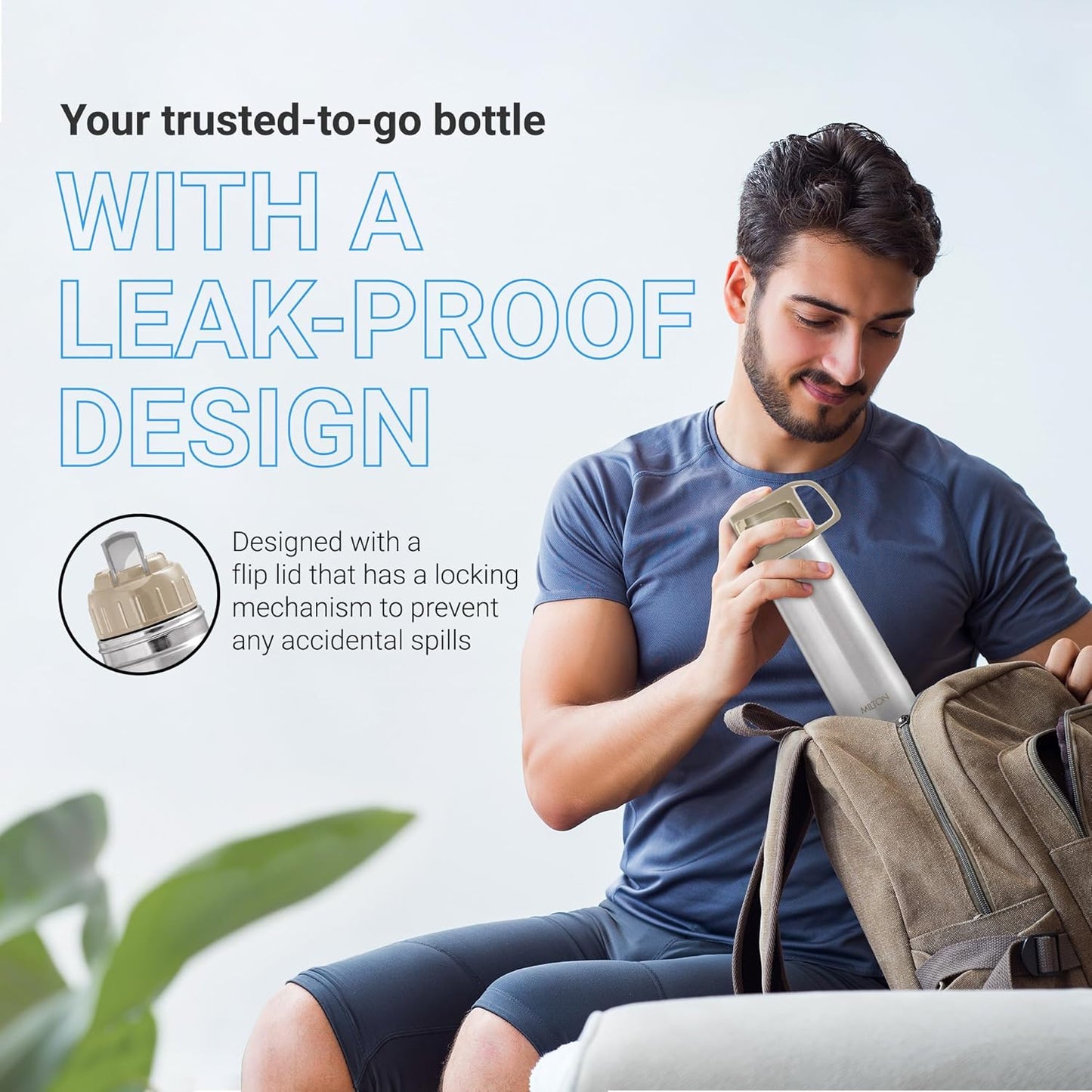 Milton Glassy 1000 Thermosteel Vacuum Insulated Double Walled Flask with Drinking Cup lid & Jacket, 1000 ml Water Bottles,24 Hours Hot & Cold,Easy to Carry,Rust Proof, Tea, Coffee,Travel Bottle,