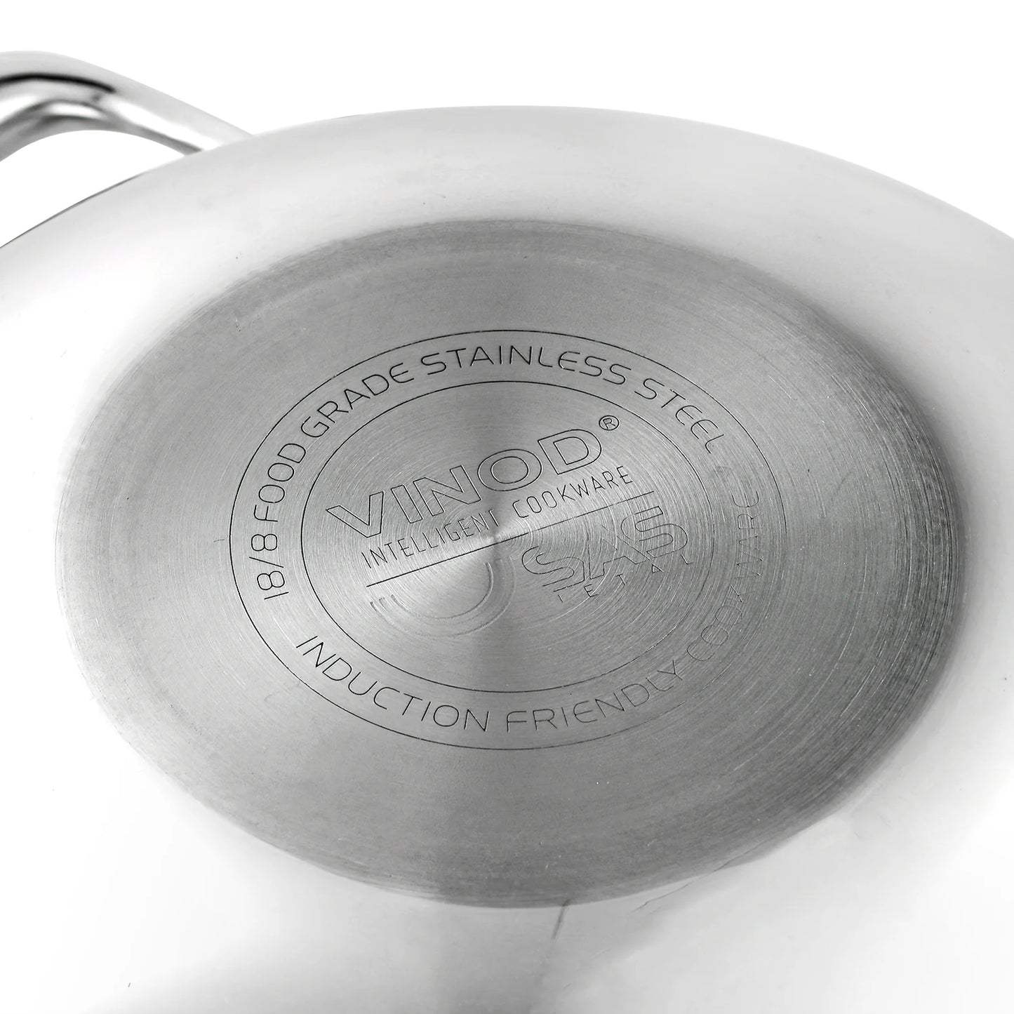 Vinod Platinum Triply Stainless Steel Kadai with Lid | 2.5 mm Thick | Triply Kadai with Heavy Bottom | Induction Friendly Triply Stainless Steel Cookware Kadhai |