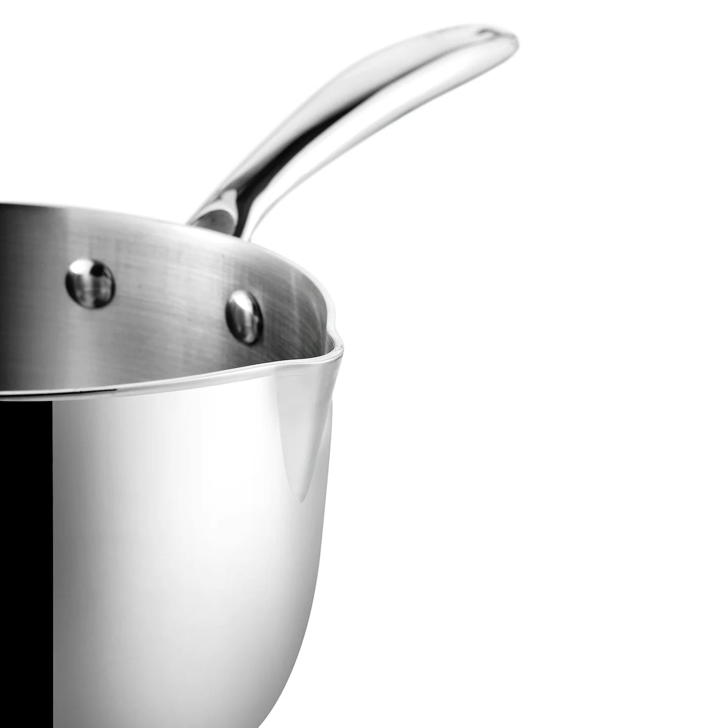 Vinod Platinum Triply Stainless Steel Milkpan - 1.5 Litre, 16 cm | Easy Pour Spout | Tea/Milk/Chai Pan | Rivetted Sturdy Handle | Induction & Gas Base | 5 Year Warranty