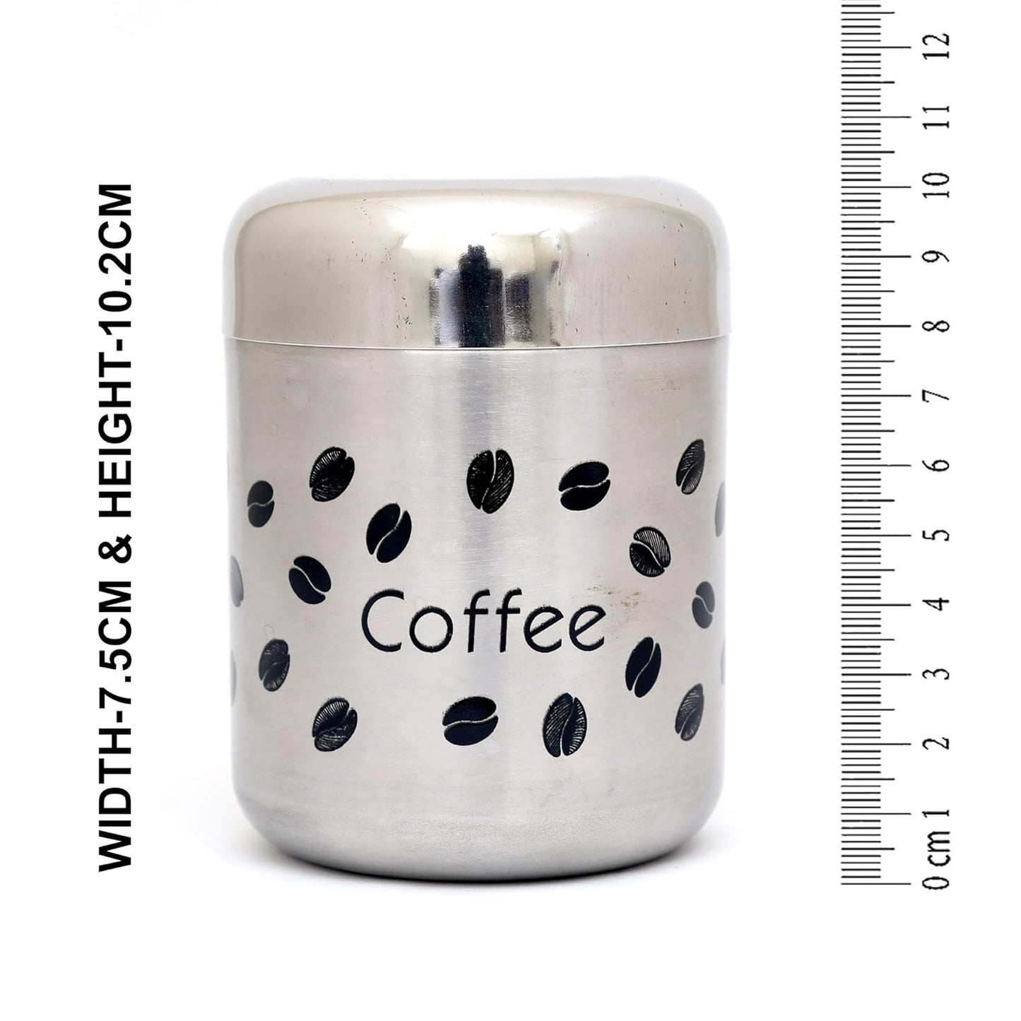 Coconut Stainless Steel Multipurpose Kitchen Accessories Canisters/Container for Storage Tea Coffee Sugar & Masala (Matt Finish) - 4 PC Set