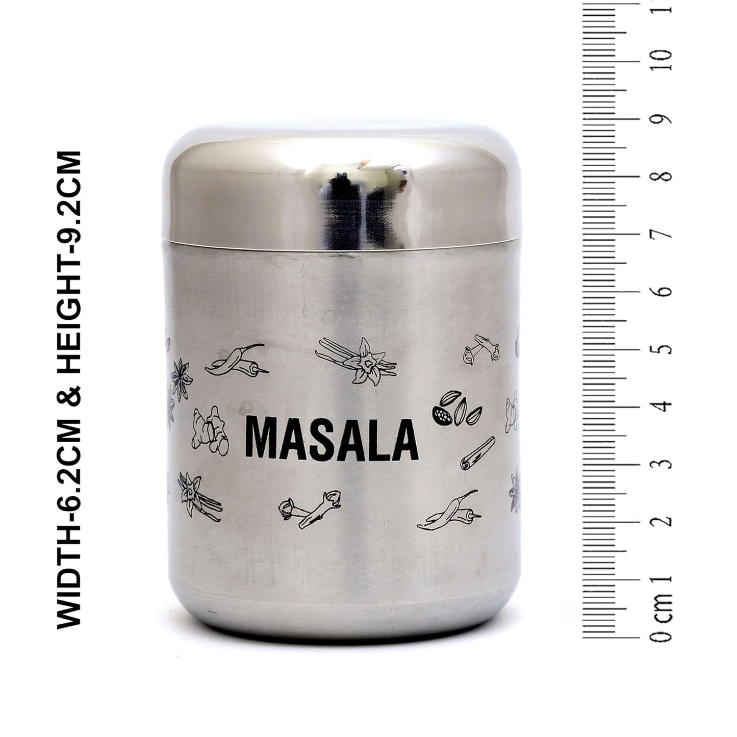 Coconut Stainless Steel Multipurpose Kitchen Accessories Canisters/Container for Storage Tea Coffee Sugar & Masala (Matt Finish) - 4 PC Set