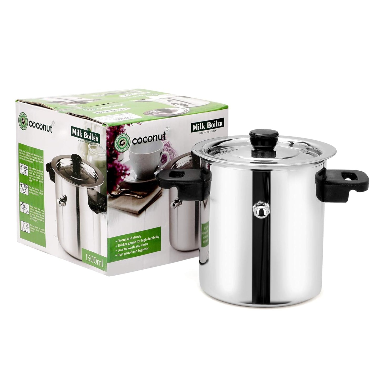 Coconut Stainless Steel Traditional Milk Boiler/Tall Milk Boiler