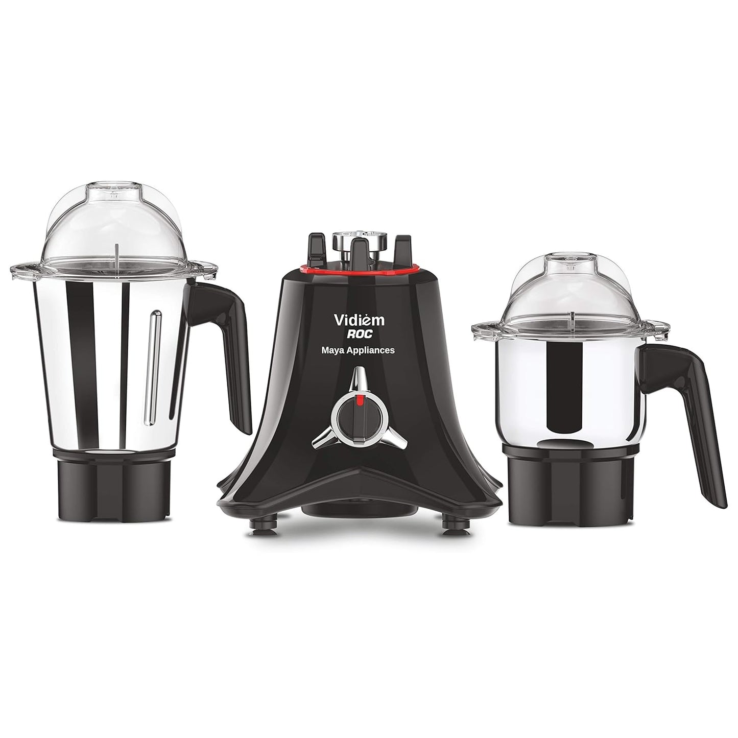 Vidiem Mixer Grinder 566 A ROC (Black) | Mixie grinder 1500 watt+ 2 Leakproof Jars with self-lock for wet & dry spices, chutneys & curries | mixer grinder