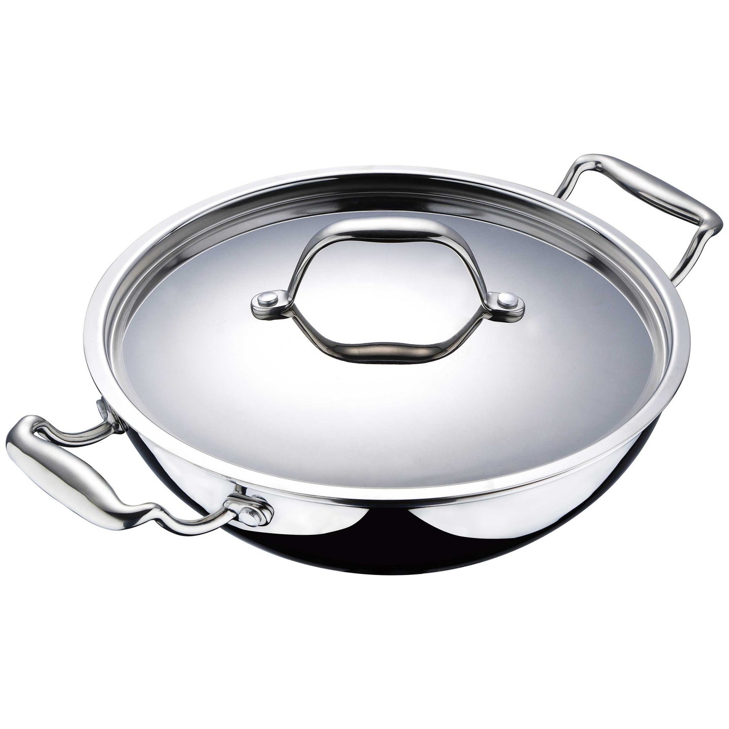 Bergner Argent Triply Stainless Steel Kadhai With Lid 18cm