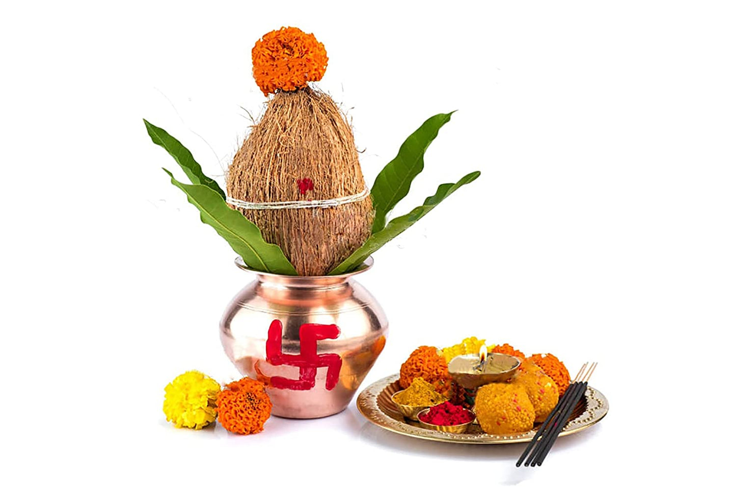 Shiv Shakti Arts® Pure Copper Kalash Lota -for Temple Use & Pooja Purpose(Big - Kumkuma Shinee Design) - (Vol - 800 ML) - 1 Piece