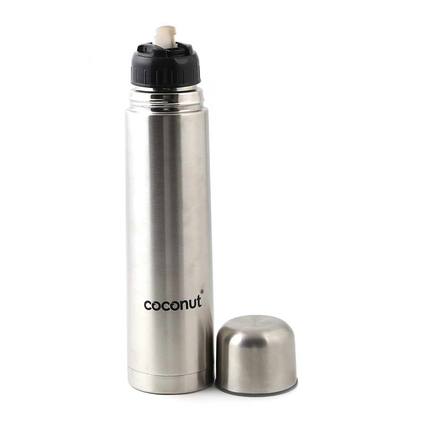 Coconut Stainless Steel Lava Thermos Steel Flip Lock Vacuum Flask - 1000 ML (Food Grade 304) - Silver