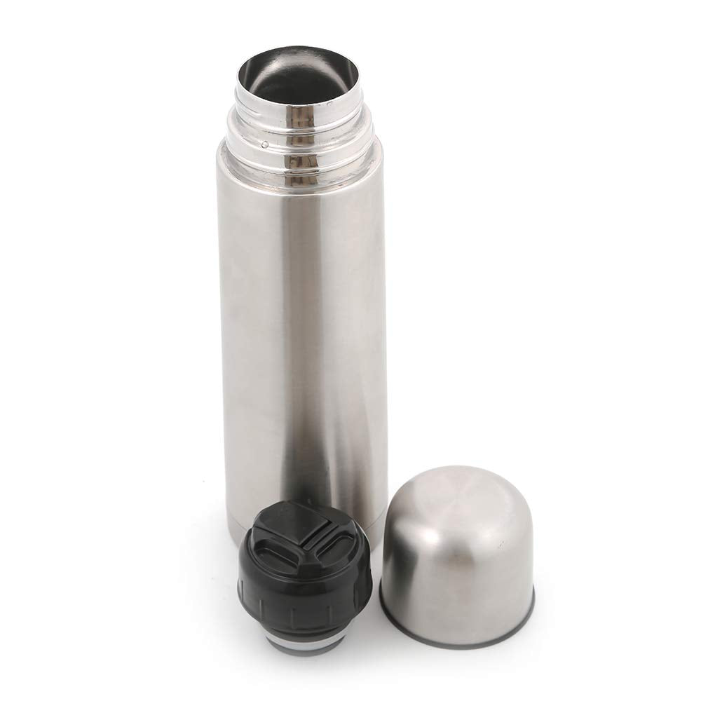 Coconut Stainless Steel Lava Thermos Steel Flip Lock Vacuum Flask - 1000 ML (Food Grade 304) - Silver