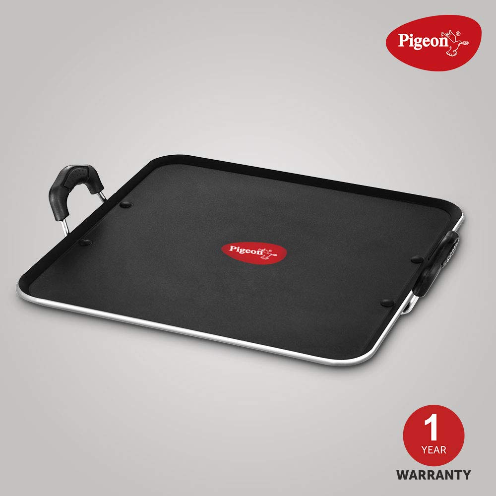 Pigeon by Stovekraft Aluminum Non Stick 5mm Thickness Pathri Tawa 320 (Black, 30cm)