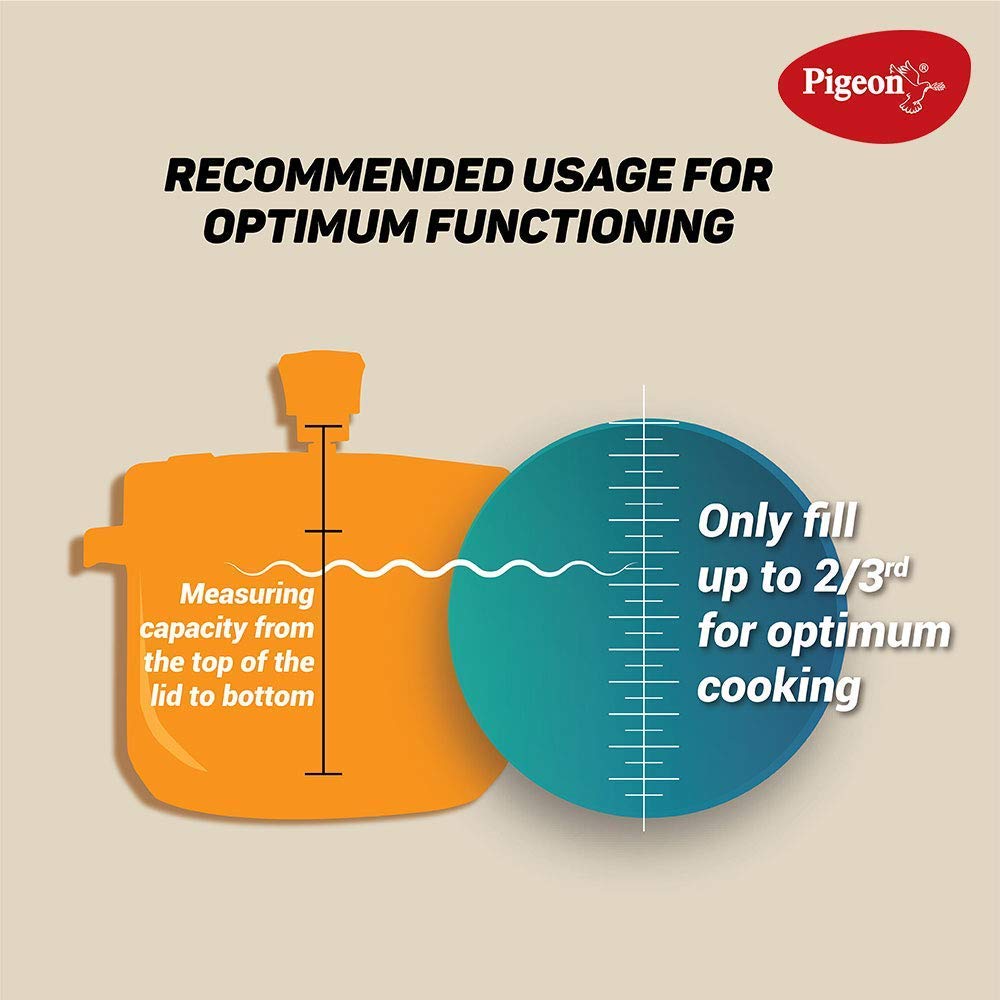 Pigeon by Stovekraft Deluxe Aluminium Pressure Cooker, 10 Litres,Silver