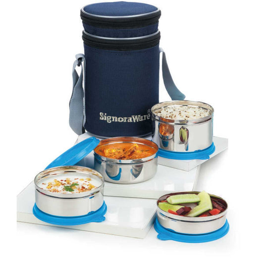 SignoraWare Executive Stainless Steel Lunch Box Set, Set of 4, Big