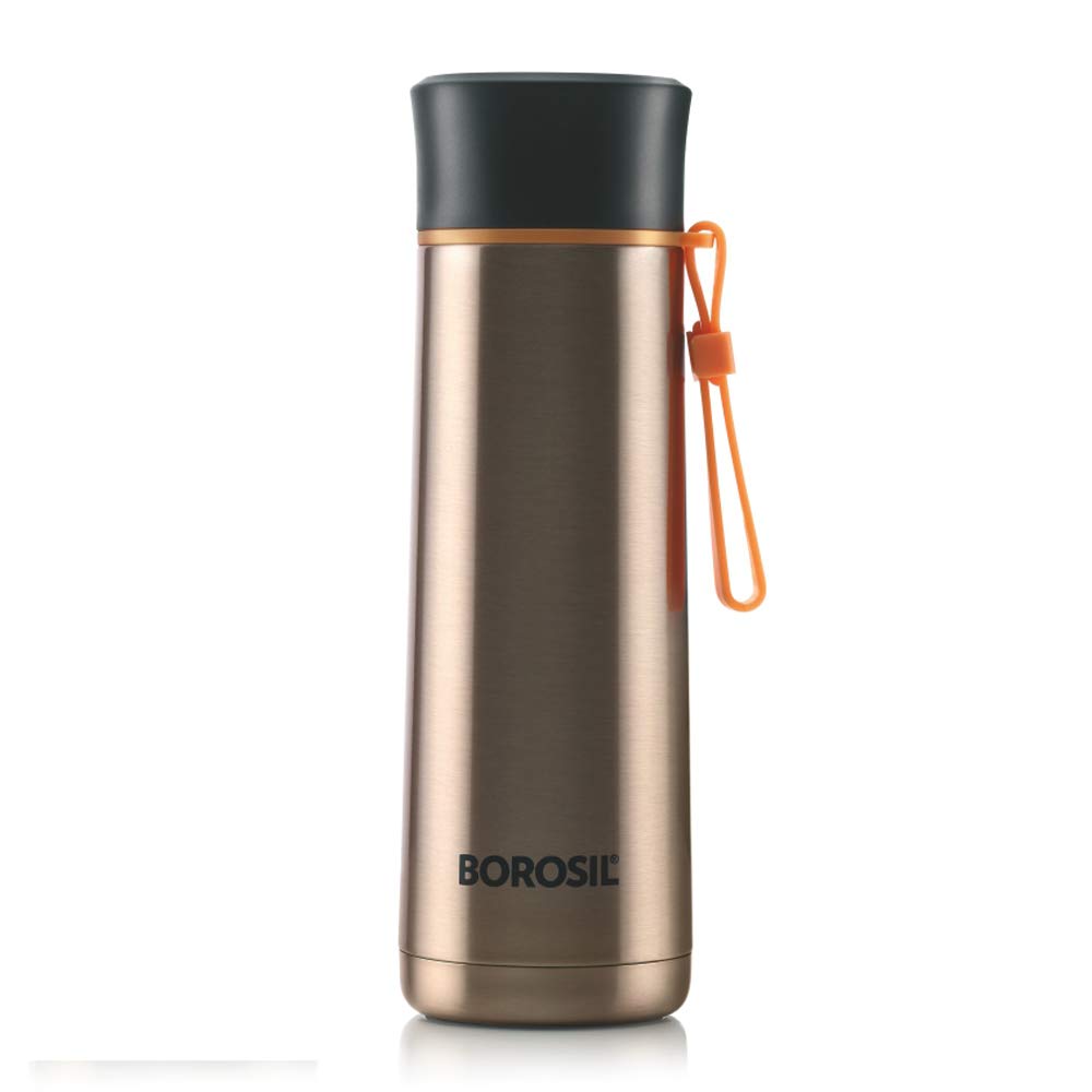 Borosil Stainless Steel Hydra Sprint - Vacuum Insulated Flask Water Bottle, 400ML