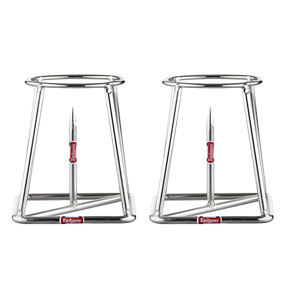 Embassy Stainless Steel Banana Plant Stand (10 cm x 10 cm x 13.3 cm, Silver, Set of 2)