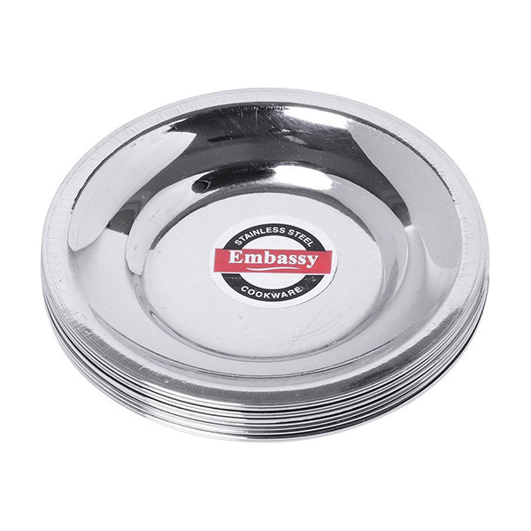 Embassy Stainless Steel Glass Lid/Cover, Pack of 12, Size 2 (Diameter 8.1 cms)