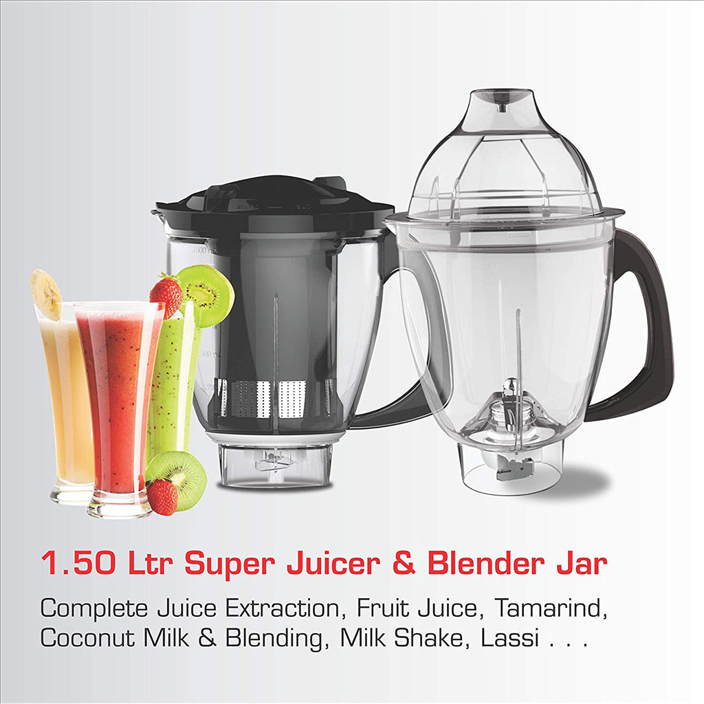 Vidiem MG 554 A VTRON Power Plus 1000 Watts Mixer Grinder (Black, 4 Jars)