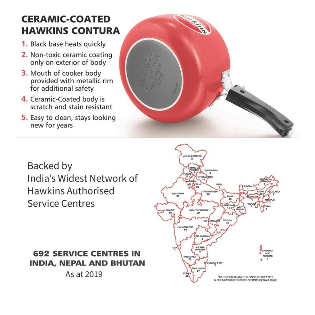 Hawkins Ceramic-Coated Contura (Tomato Red) 3 Litre