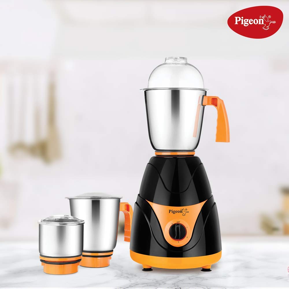 Pigeon mx7 Polycarbonate Black Pearl Mixer Grinder (750W, Multicolour)