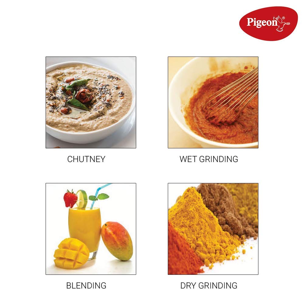 Pigeon mx7 Polycarbonate Black Pearl Mixer Grinder (750W, Multicolour)