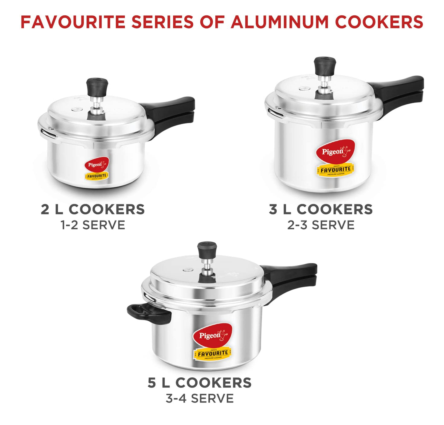 Pigeon by Stovekraft Favourite Outer Lid Non Induction Aluminium Pressure Cooker, 3 Litres, Silver