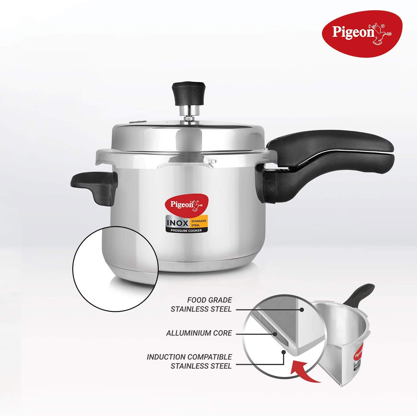 Pigeon by Stovekraft Inox Stainless Steel pressure cooker 5 L