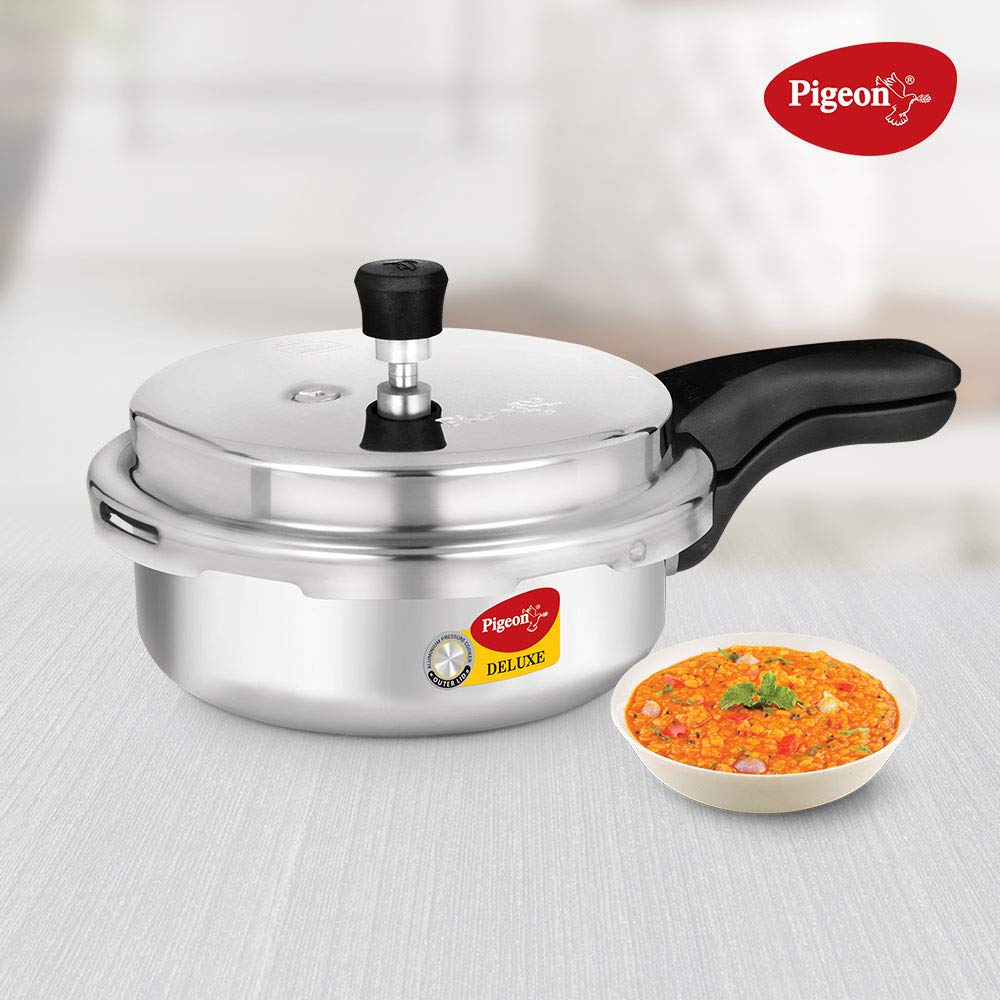 Pigeon by Stovekraft Aluminium Pressure Pan Junior with Outer Lid, 3.5-Litres,Silver