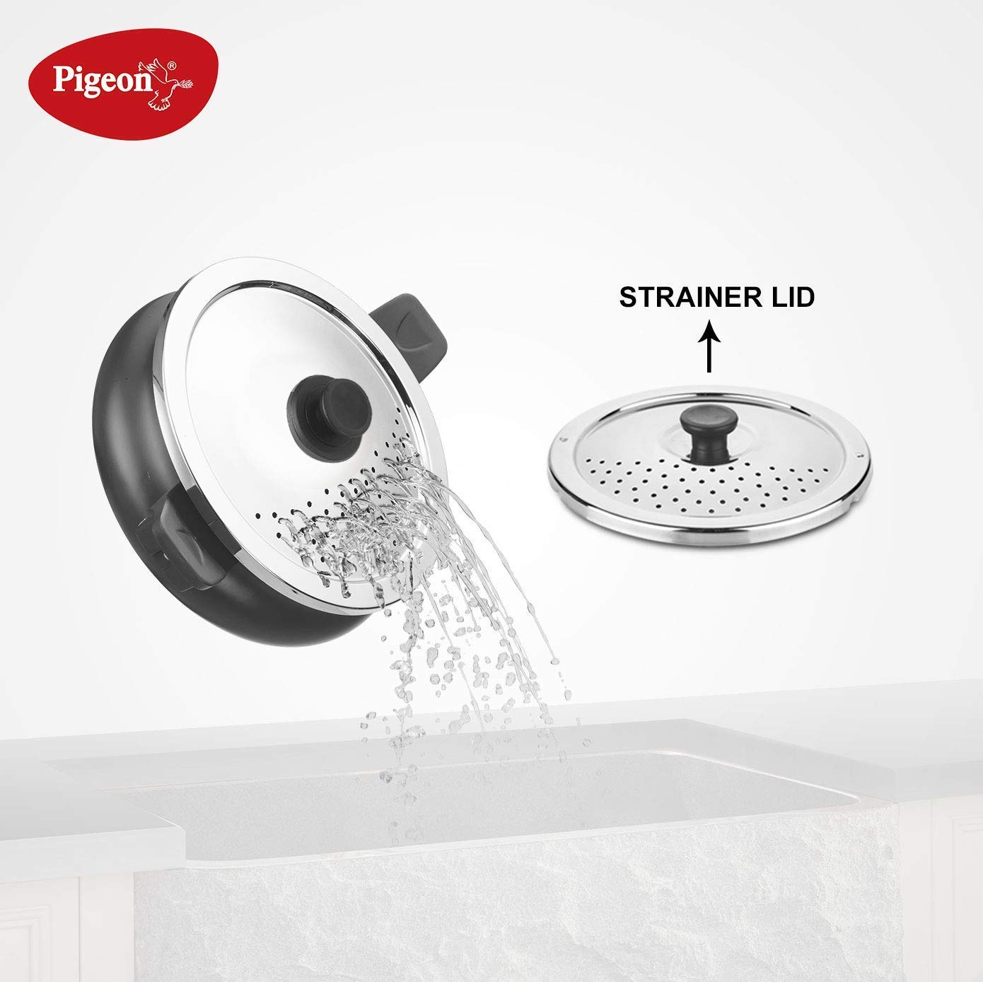 Pigeon by Stovekraft All in One Super Cooker 620-H 3 Litre Hard Anodised Pressure Cooker (Black)