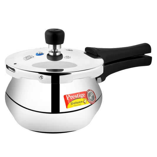 Prestige Deluxe Plus Induction Base Aluminium Outer Lid Pressure Handi, Silver,
