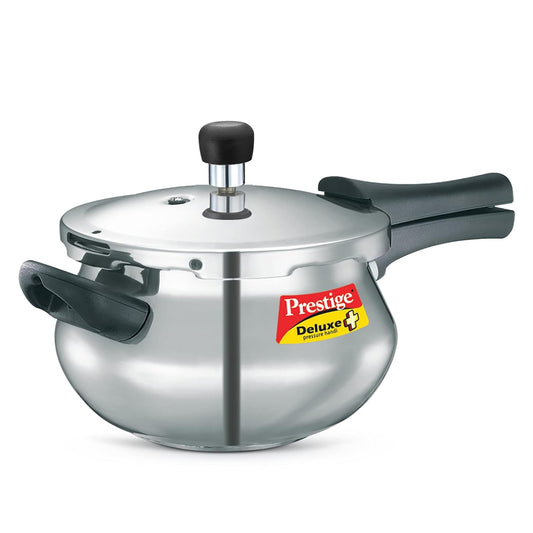 Prestige Deluxe Plus Induction Base Aluminium Outer Lid Pressure Handi, Silver,