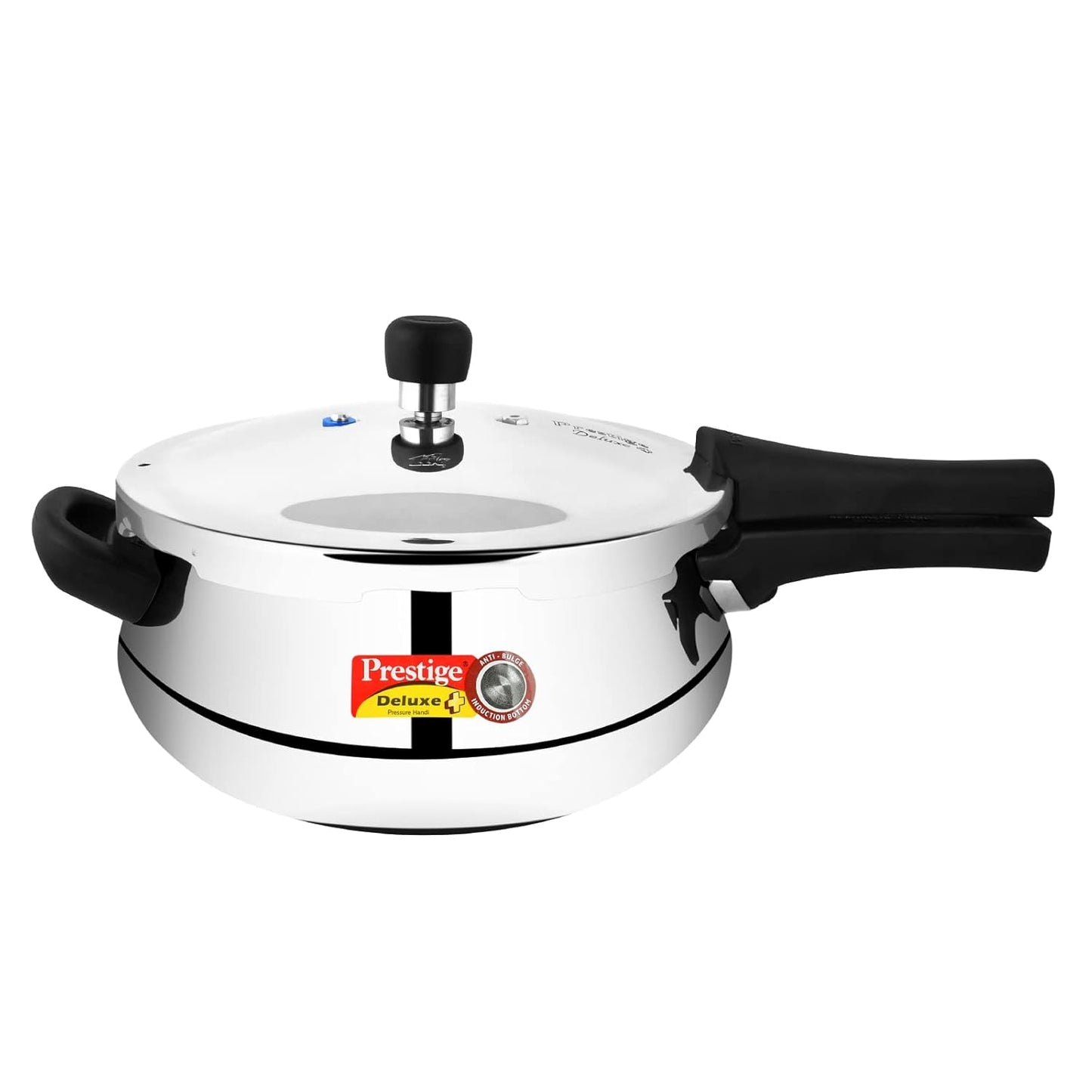 Prestige Deluxe Plus Induction Base Aluminium Outer Lid Pressure Handi, Silver,